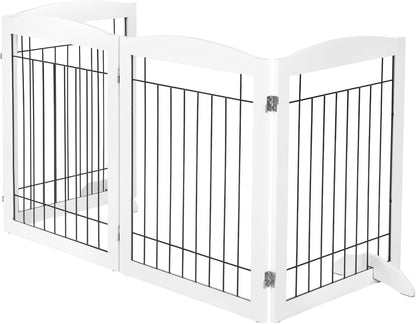 PAWLAND Extra Wide Foldable Dog gate for Doorway, Indoor, 96“ W, 30" H