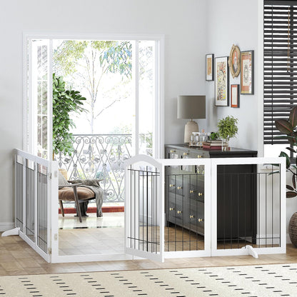PAWLAND Extra Wide Foldable Dog gate for Doorway, Indoor, 96“ W, 30" H