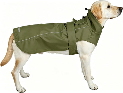 Adjustable Waterproof Dog Raincoat for Dogs,Lightweight Pet Rain Jacket Puppy Clothes with Reflective Strip for Small Medium Large Dogs (Blue, X-Large)