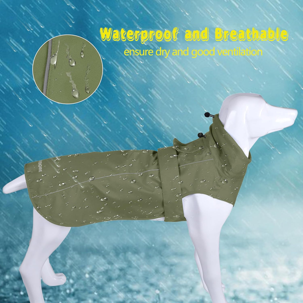 Adjustable Waterproof Dog Raincoat for Dogs,Lightweight Pet Rain Jacket Puppy Clothes with Reflective Strip for Small Medium Large Dogs (Blue, X-Large)