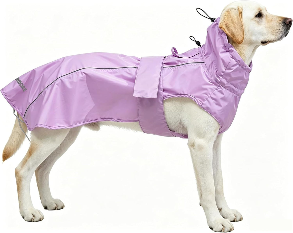 Adjustable Waterproof Dog Raincoat for Dogs,Lightweight Pet Rain Jacket Puppy Clothes with Reflective Strip for Small Medium Large Dogs (Blue, X-Large)