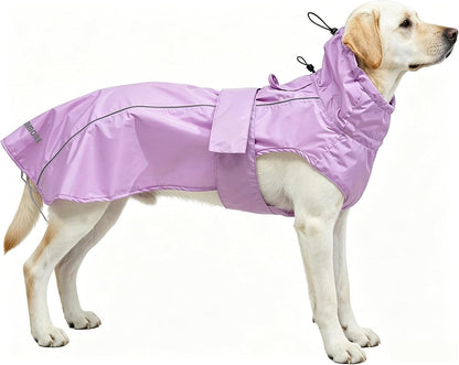 Adjustable Waterproof Dog Raincoat for Dogs,Lightweight Pet Rain Jacket Puppy Clothes with Reflective Strip for Small Medium Large Dogs (Blue, X-Large)