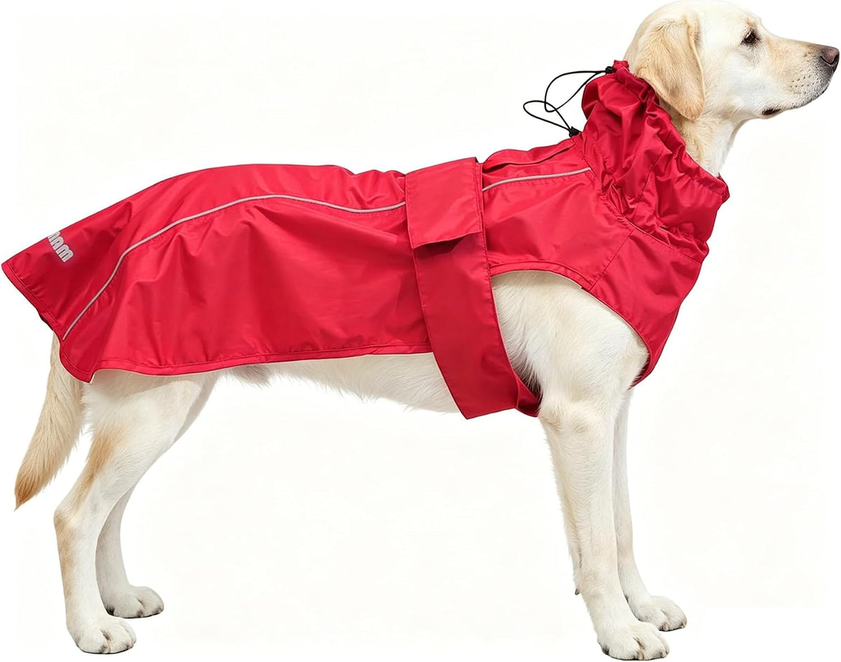 Adjustable Waterproof Dog Raincoat for Dogs,Lightweight Pet Rain Jacket Puppy Clothes with Reflective Strip for Small Medium Large Dogs (Blue, X-Large)
