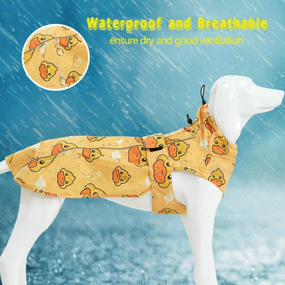 Adjustable Waterproof Dog Raincoat for Dogs,Lightweight Pet Rain Jacket Puppy Clothes with Reflective Strip for Small Medium Large Dogs (Blue, X-Large)