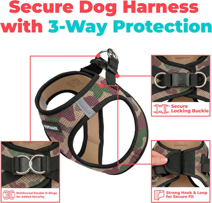 Voyager Step-in Air Dog Vest Harness - Moss Green, Medium | 16 - 18" in Chest, Reflective Bands, All Weather Breathable Air Mesh, Cats Compatible, Lightweight, Fast Drying - Colors A