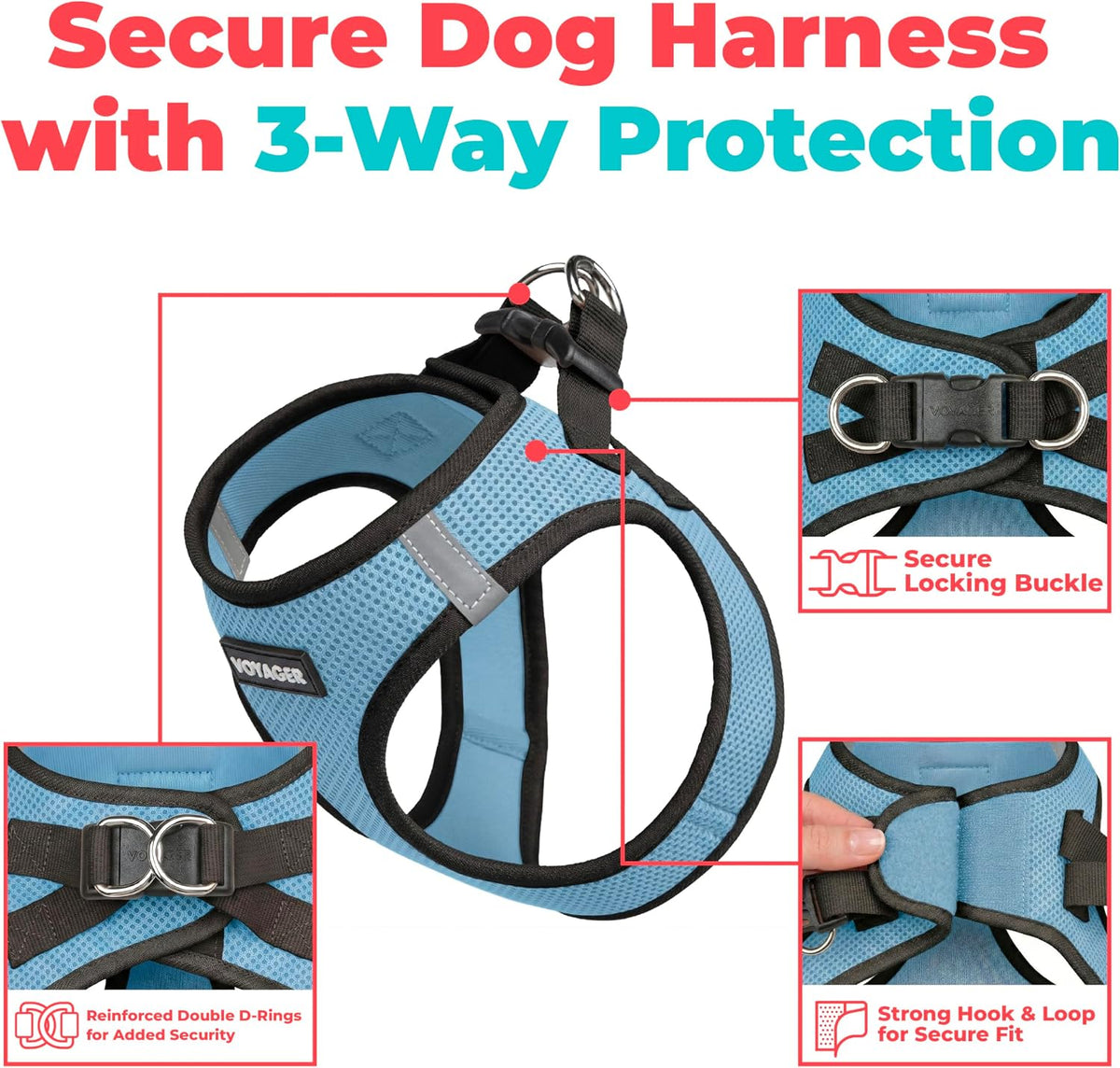 Voyager Step-in Air Dog Vest Harness - Moss Green, Medium | 16 - 18" in Chest, Reflective Bands, All Weather Breathable Air Mesh, Cats Compatible, Lightweight, Fast Drying - Colors A