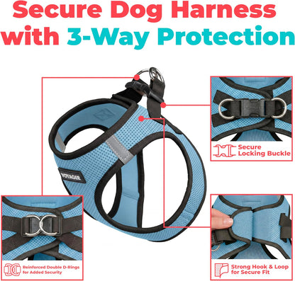 Voyager Step-in Air Dog Vest Harness - Moss Green, Medium | 16 - 18" in Chest, Reflective Bands, All Weather Breathable Air Mesh, Cats Compatible, Lightweight, Fast Drying - Colors A