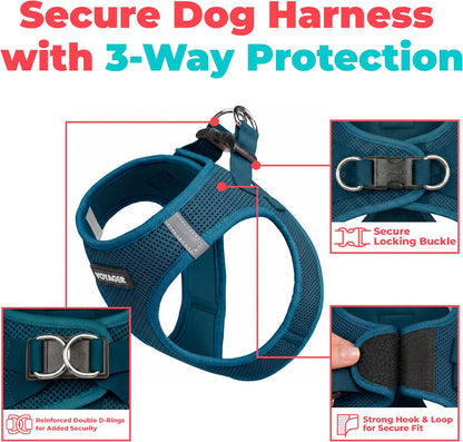 Voyager Step-in Air Dog Vest Harness - Moss Green, Medium | 16 - 18" in Chest, Reflective Bands, All Weather Breathable Air Mesh, Cats Compatible, Lightweight, Fast Drying - Colors A