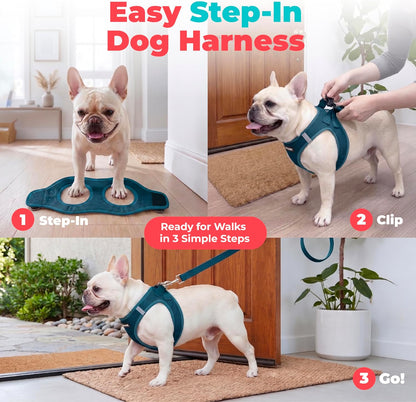 Voyager Step-in Air Dog Vest Harness - Moss Green, Medium | 16 - 18" in Chest, Reflective Bands, All Weather Breathable Air Mesh, Cats Compatible, Lightweight, Fast Drying - Colors A