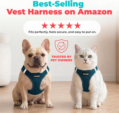 Voyager Step-in Air Dog Vest Harness - Moss Green, Medium | 16 - 18" in Chest, Reflective Bands, All Weather Breathable Air Mesh, Cats Compatible, Lightweight, Fast Drying - Colors A