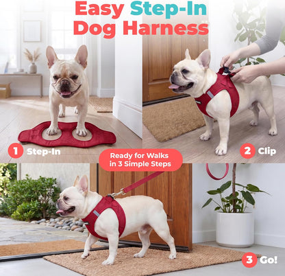 Voyager Step-in Air Dog Vest Harness - Moss Green, Medium | 16 - 18" in Chest, Reflective Bands, All Weather Breathable Air Mesh, Cats Compatible, Lightweight, Fast Drying - Colors A