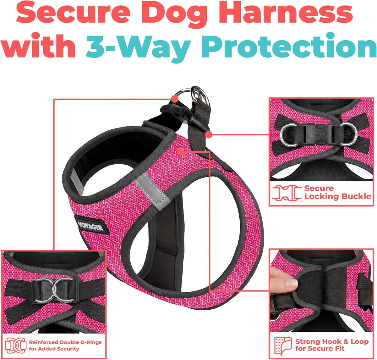 Voyager Step-in Air Dog Vest Harness - Moss Green, Medium | 16 - 18" in Chest, Reflective Bands, All Weather Breathable Air Mesh, Cats Compatible, Lightweight, Fast Drying - Colors A
