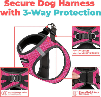 Voyager Step-in Air Dog Vest Harness - Moss Green, Medium | 16 - 18" in Chest, Reflective Bands, All Weather Breathable Air Mesh, Cats Compatible, Lightweight, Fast Drying - Colors A