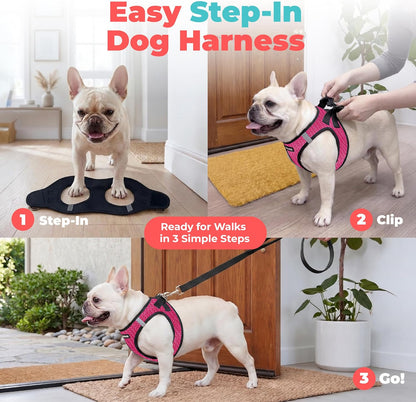Voyager Step-in Air Dog Vest Harness - Moss Green, Medium | 16 - 18" in Chest, Reflective Bands, All Weather Breathable Air Mesh, Cats Compatible, Lightweight, Fast Drying - Colors A