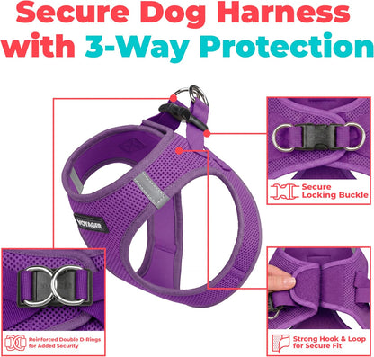 Voyager Step-in Air Dog Vest Harness - Moss Green, Medium | 16 - 18" in Chest, Reflective Bands, All Weather Breathable Air Mesh, Cats Compatible, Lightweight, Fast Drying - Colors A