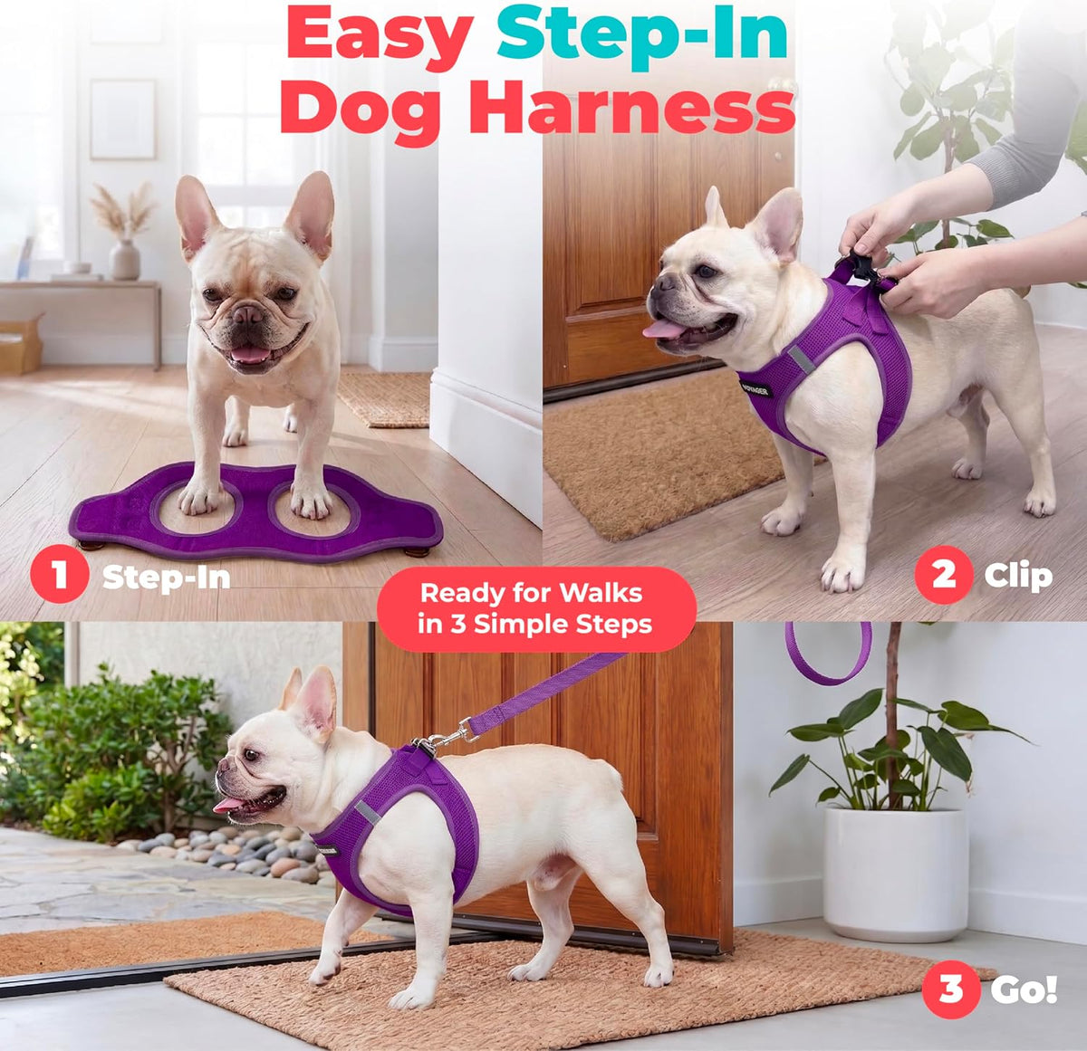 Voyager Step-in Air Dog Vest Harness - Moss Green, Medium | 16 - 18" in Chest, Reflective Bands, All Weather Breathable Air Mesh, Cats Compatible, Lightweight, Fast Drying - Colors A
