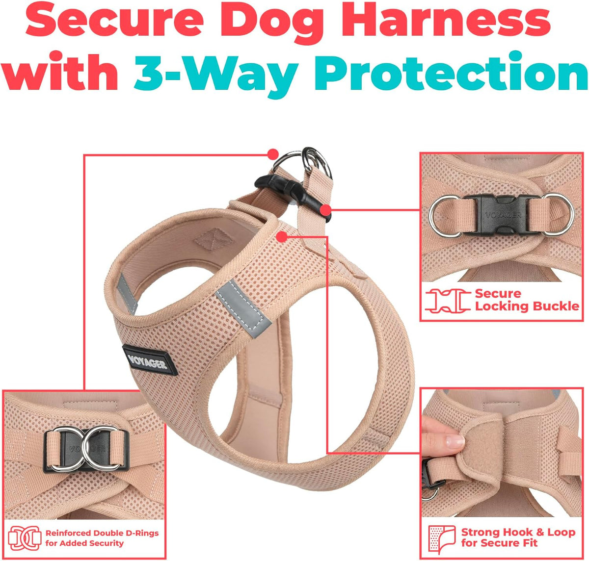 Voyager Step-in Air Dog Vest Harness - Moss Green, Medium | 16 - 18" in Chest, Reflective Bands, All Weather Breathable Air Mesh, Cats Compatible, Lightweight, Fast Drying - Colors A