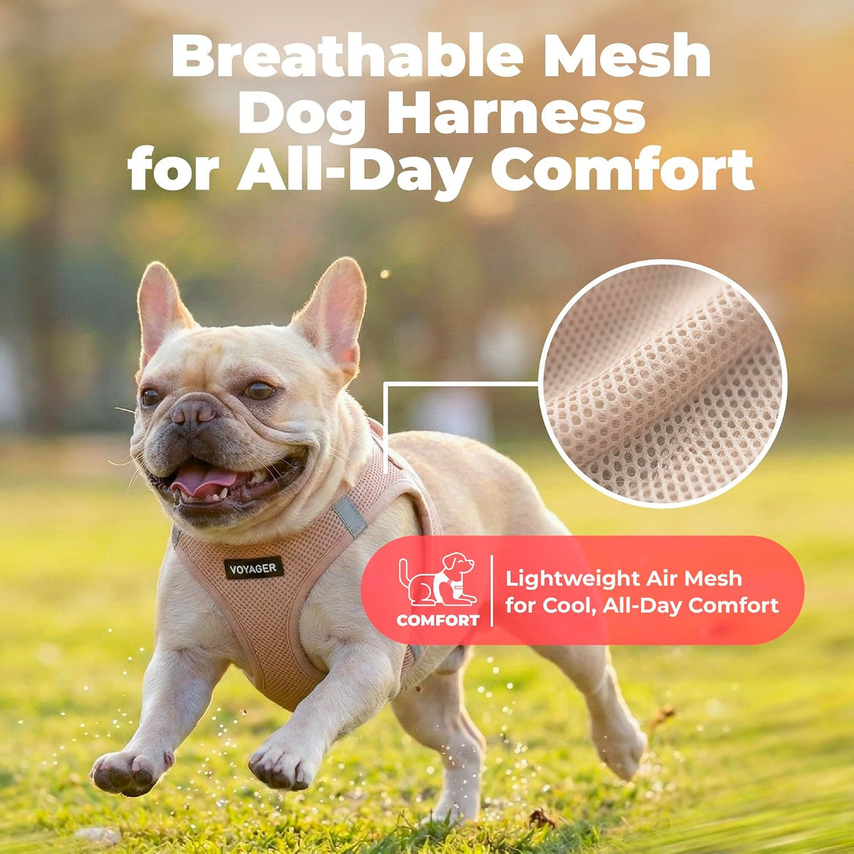 Voyager Step-in Air Dog Vest Harness - Moss Green, Medium | 16 - 18" in Chest, Reflective Bands, All Weather Breathable Air Mesh, Cats Compatible, Lightweight, Fast Drying - Colors A