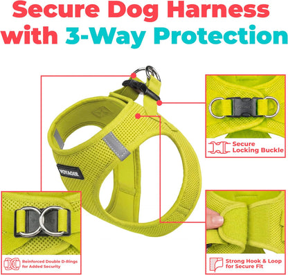 Voyager Step-in Air Dog Vest Harness - Moss Green, Medium | 16 - 18" in Chest, Reflective Bands, All Weather Breathable Air Mesh, Cats Compatible, Lightweight, Fast Drying - Colors A