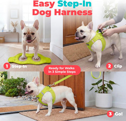 Voyager Step-in Air Dog Vest Harness - Moss Green, Medium | 16 - 18" in Chest, Reflective Bands, All Weather Breathable Air Mesh, Cats Compatible, Lightweight, Fast Drying - Colors A