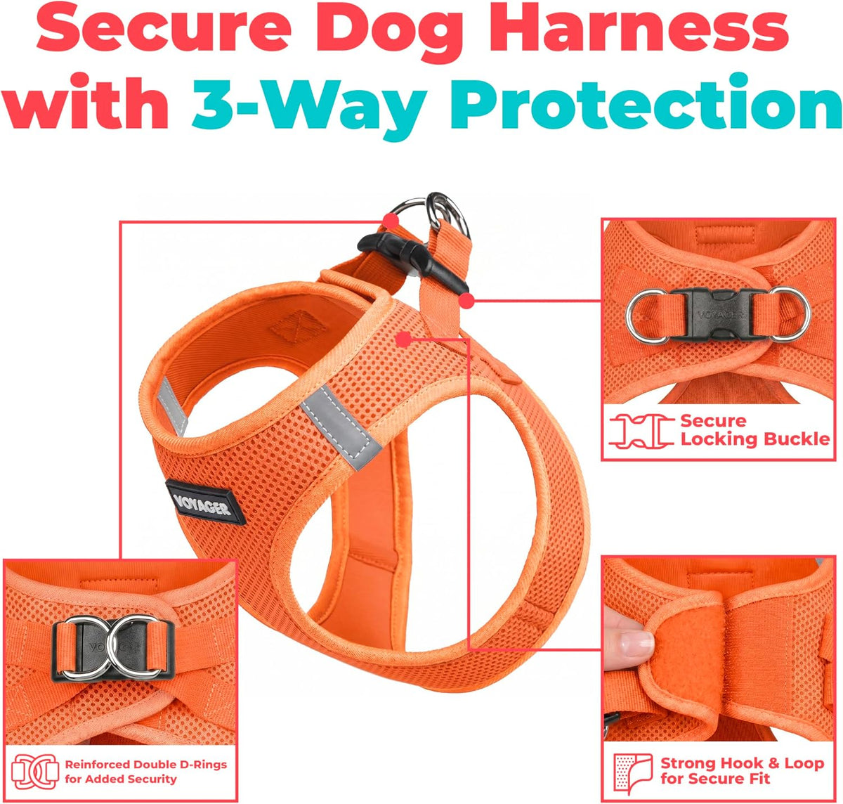Voyager Step-in Air Dog Vest Harness - Moss Green, Medium | 16 - 18" in Chest, Reflective Bands, All Weather Breathable Air Mesh, Cats Compatible, Lightweight, Fast Drying - Colors A