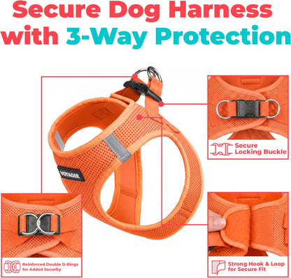 Voyager Step-in Air Dog Vest Harness - Moss Green, Medium | 16 - 18" in Chest, Reflective Bands, All Weather Breathable Air Mesh, Cats Compatible, Lightweight, Fast Drying - Colors A