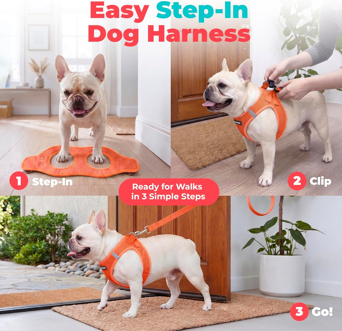 Voyager Step-in Air Dog Vest Harness - Moss Green, Medium | 16 - 18" in Chest, Reflective Bands, All Weather Breathable Air Mesh, Cats Compatible, Lightweight, Fast Drying - Colors A
