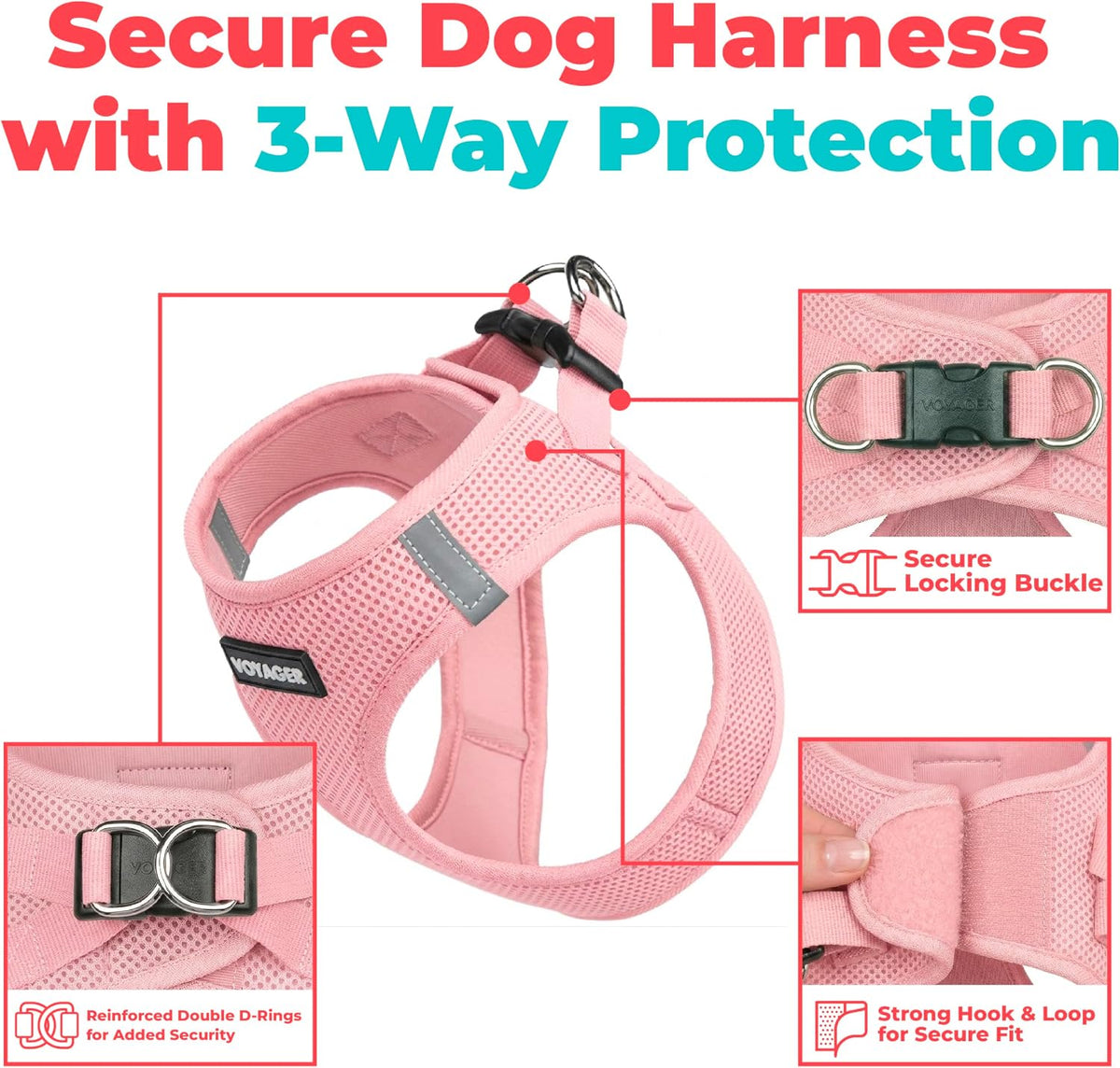 Voyager Step-in Air Dog Vest Harness - Moss Green, Medium | 16 - 18" in Chest, Reflective Bands, All Weather Breathable Air Mesh, Cats Compatible, Lightweight, Fast Drying - Colors A