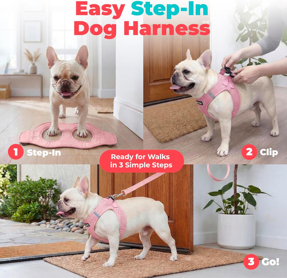 Voyager Step-in Air Dog Vest Harness - Moss Green, Medium | 16 - 18" in Chest, Reflective Bands, All Weather Breathable Air Mesh, Cats Compatible, Lightweight, Fast Drying - Colors A