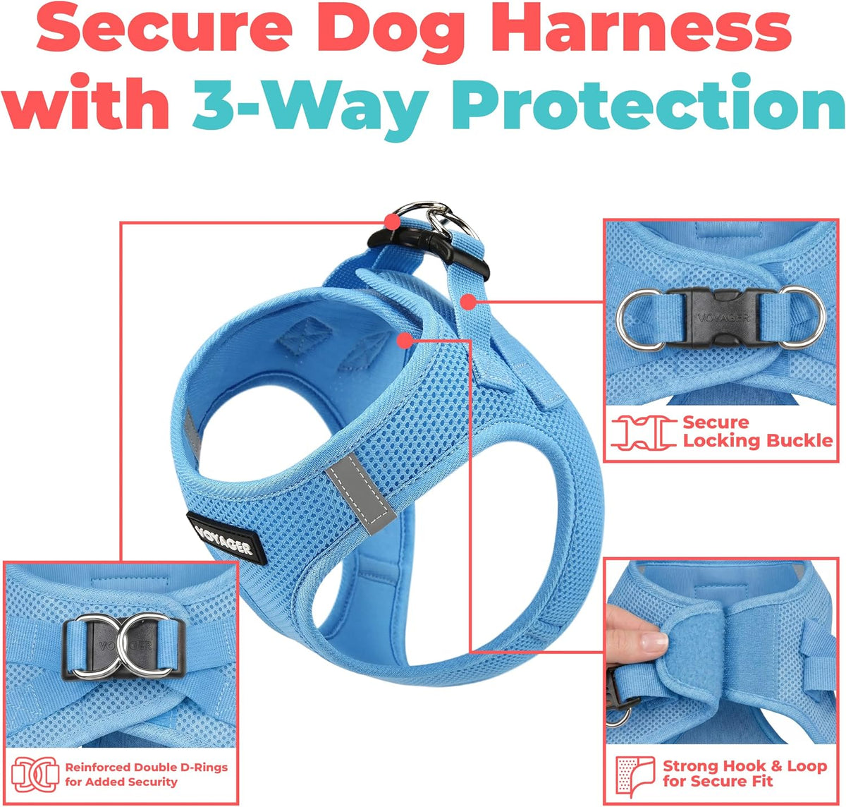 Voyager Step-in Air Dog Vest Harness - Moss Green, Medium | 16 - 18" in Chest, Reflective Bands, All Weather Breathable Air Mesh, Cats Compatible, Lightweight, Fast Drying - Colors A