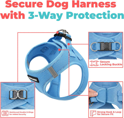 Voyager Step-in Air Dog Vest Harness - Moss Green, Medium | 16 - 18" in Chest, Reflective Bands, All Weather Breathable Air Mesh, Cats Compatible, Lightweight, Fast Drying - Colors A