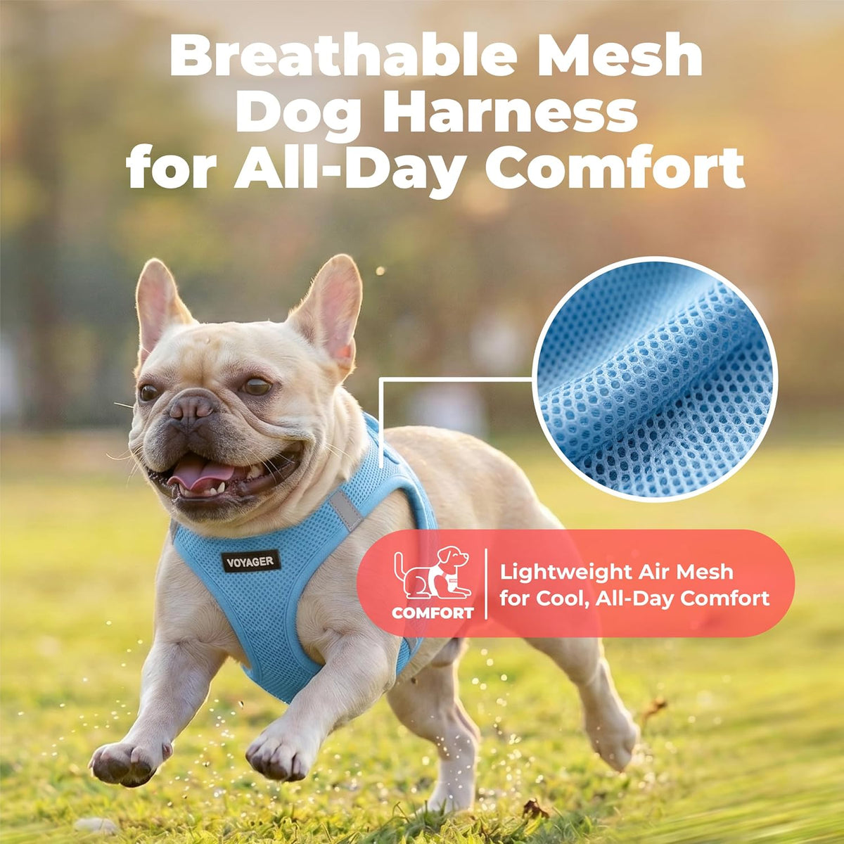 Voyager Step-in Air Dog Vest Harness - Moss Green, Medium | 16 - 18" in Chest, Reflective Bands, All Weather Breathable Air Mesh, Cats Compatible, Lightweight, Fast Drying - Colors A