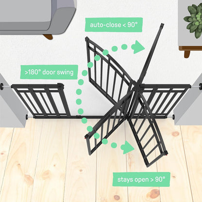 Decorative Extra Tall Baby Gate & Dog Gate, 28.5"-48" Wide, 36" Tall, Hardware or Pressure Mounted, Install on Top or Bottom of Stairs, Banister, or Doorway - White