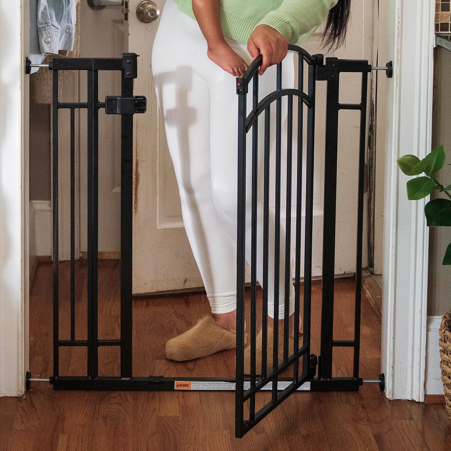 Decorative Extra Tall Baby Gate & Dog Gate, 28.5"-48" Wide, 36" Tall, Hardware or Pressure Mounted, Install on Top or Bottom of Stairs, Banister, or Doorway - White