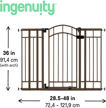 Decorative Extra Tall Baby Gate & Dog Gate, 28.5"-48" Wide, 36" Tall, Hardware or Pressure Mounted, Install on Top or Bottom of Stairs, Banister, or Doorway - White