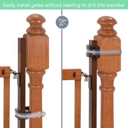 Decorative Extra Tall Baby Gate & Dog Gate, 28.5"-48" Wide, 36" Tall, Hardware or Pressure Mounted, Install on Top or Bottom of Stairs, Banister, or Doorway - White