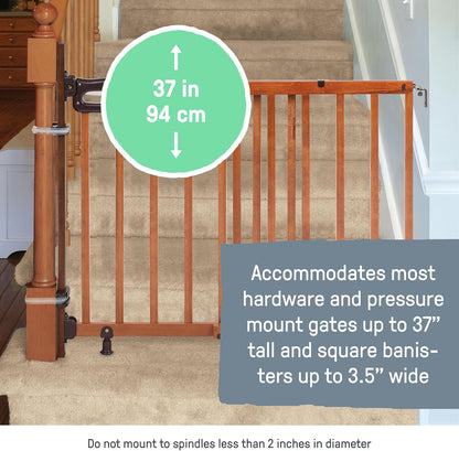 Decorative Extra Tall Baby Gate & Dog Gate, 28.5"-48" Wide, 36" Tall, Hardware or Pressure Mounted, Install on Top or Bottom of Stairs, Banister, or Doorway - White