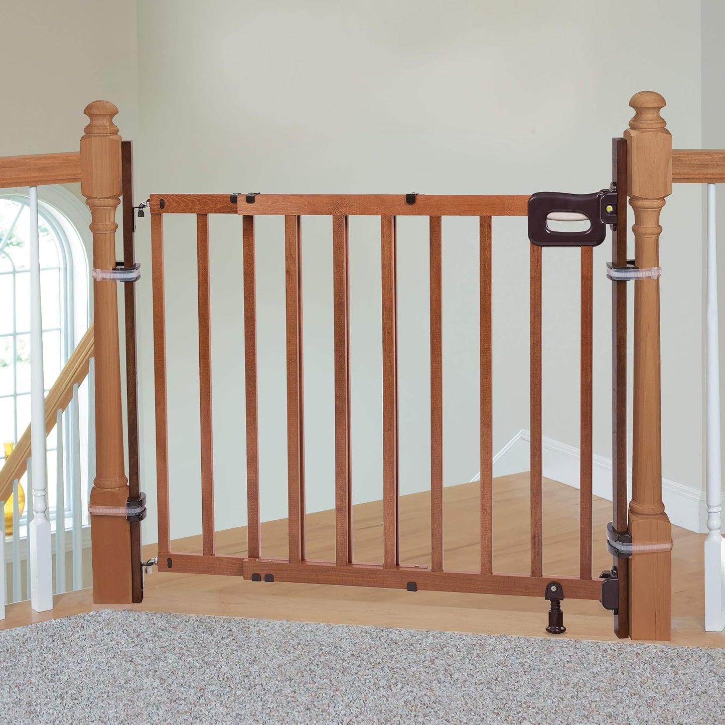 Decorative Extra Tall Baby Gate & Dog Gate, 28.5"-48" Wide, 36" Tall, Hardware or Pressure Mounted, Install on Top or Bottom of Stairs, Banister, or Doorway - White