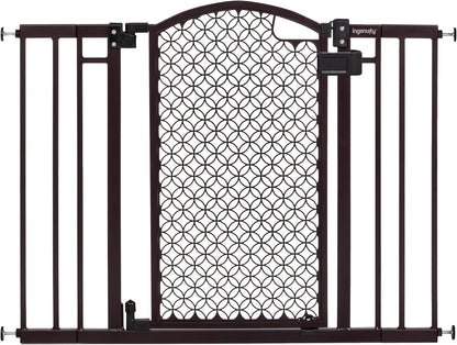 Decorative Extra Tall Baby Gate & Dog Gate, 28.5"-48" Wide, 36" Tall, Hardware or Pressure Mounted, Install on Top or Bottom of Stairs, Banister, or Doorway - White