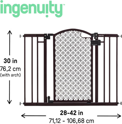 Decorative Extra Tall Baby Gate & Dog Gate, 28.5"-48" Wide, 36" Tall, Hardware or Pressure Mounted, Install on Top or Bottom of Stairs, Banister, or Doorway - White