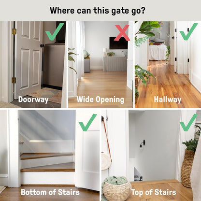 Decorative Extra Tall Baby Gate & Dog Gate, 28.5"-48" Wide, 36" Tall, Hardware or Pressure Mounted, Install on Top or Bottom of Stairs, Banister, or Doorway - White