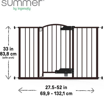Decorative Extra Tall Baby Gate & Dog Gate, 28.5"-48" Wide, 36" Tall, Hardware or Pressure Mounted, Install on Top or Bottom of Stairs, Banister, or Doorway - White