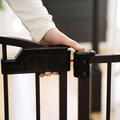 Decorative Extra Tall Baby Gate & Dog Gate, 28.5"-48" Wide, 36" Tall, Hardware or Pressure Mounted, Install on Top or Bottom of Stairs, Banister, or Doorway - White