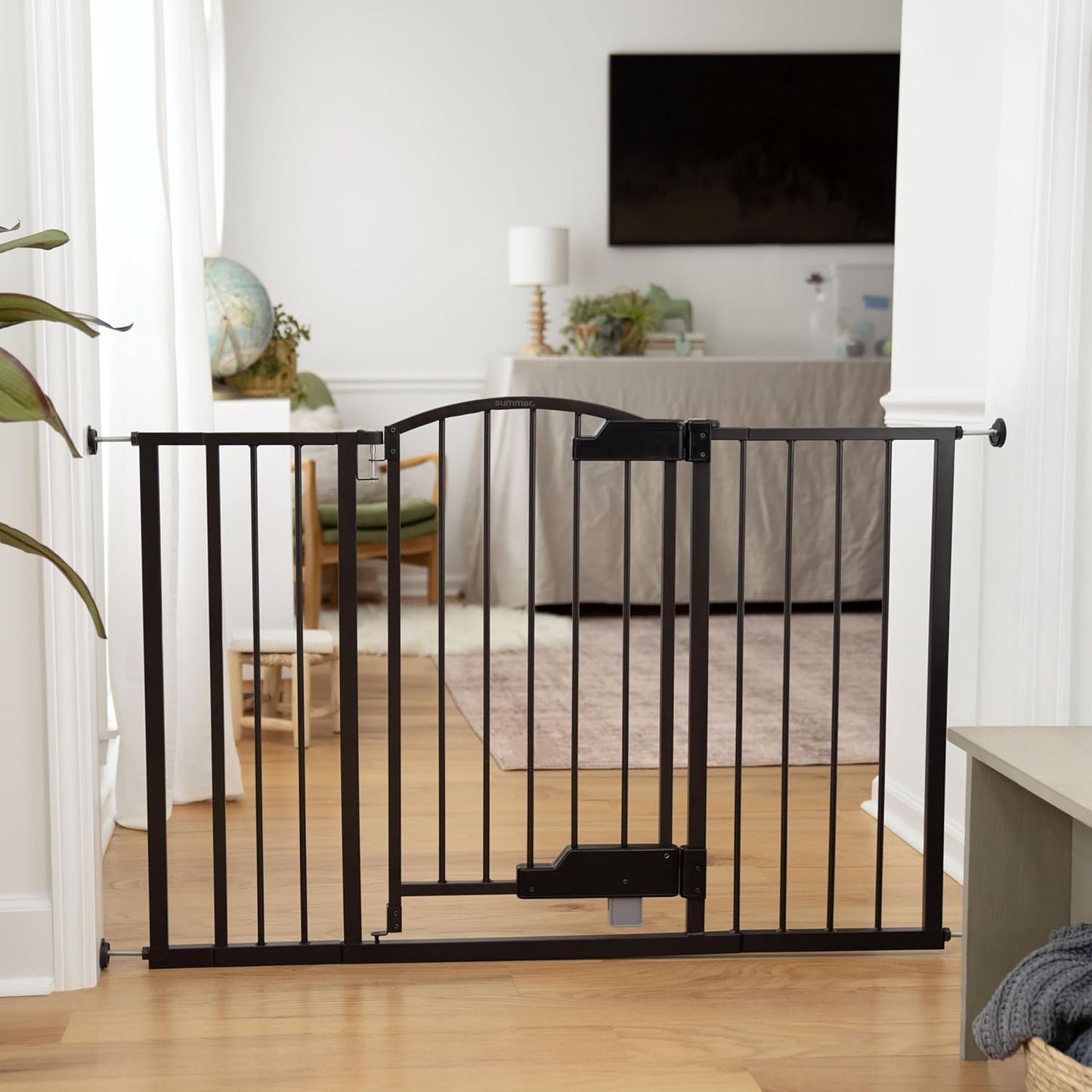 Decorative Extra Tall Baby Gate & Dog Gate, 28.5"-48" Wide, 36" Tall, Hardware or Pressure Mounted, Install on Top or Bottom of Stairs, Banister, or Doorway - White