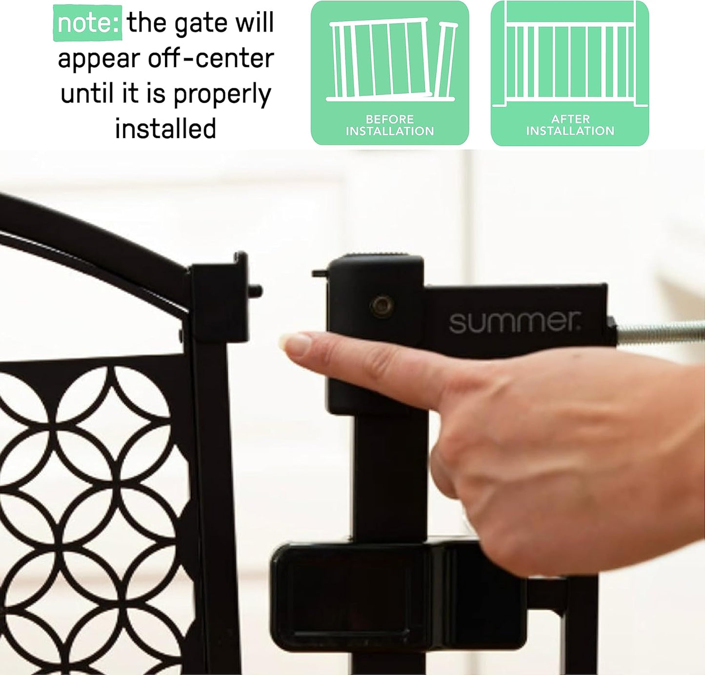 Decorative Extra Tall Baby Gate & Dog Gate, 28.5"-48" Wide, 36" Tall, Hardware or Pressure Mounted, Install on Top or Bottom of Stairs, Banister, or Doorway - White