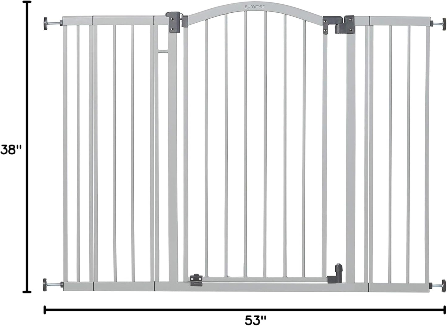 Decorative Extra Tall Baby Gate & Dog Gate, 28.5"-48" Wide, 36" Tall, Hardware or Pressure Mounted, Install on Top or Bottom of Stairs, Banister, or Doorway - White