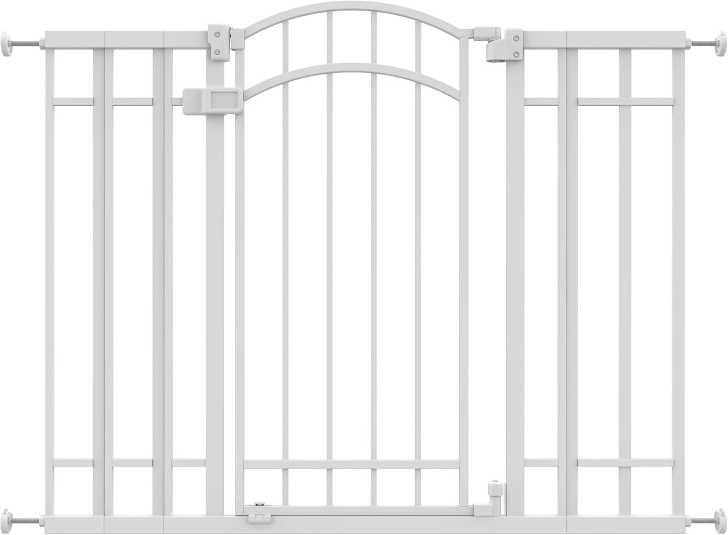 Decorative Extra Tall Baby Gate & Dog Gate, 28.5"-48" Wide, 36" Tall, Hardware or Pressure Mounted, Install on Top or Bottom of Stairs, Banister, or Doorway - White