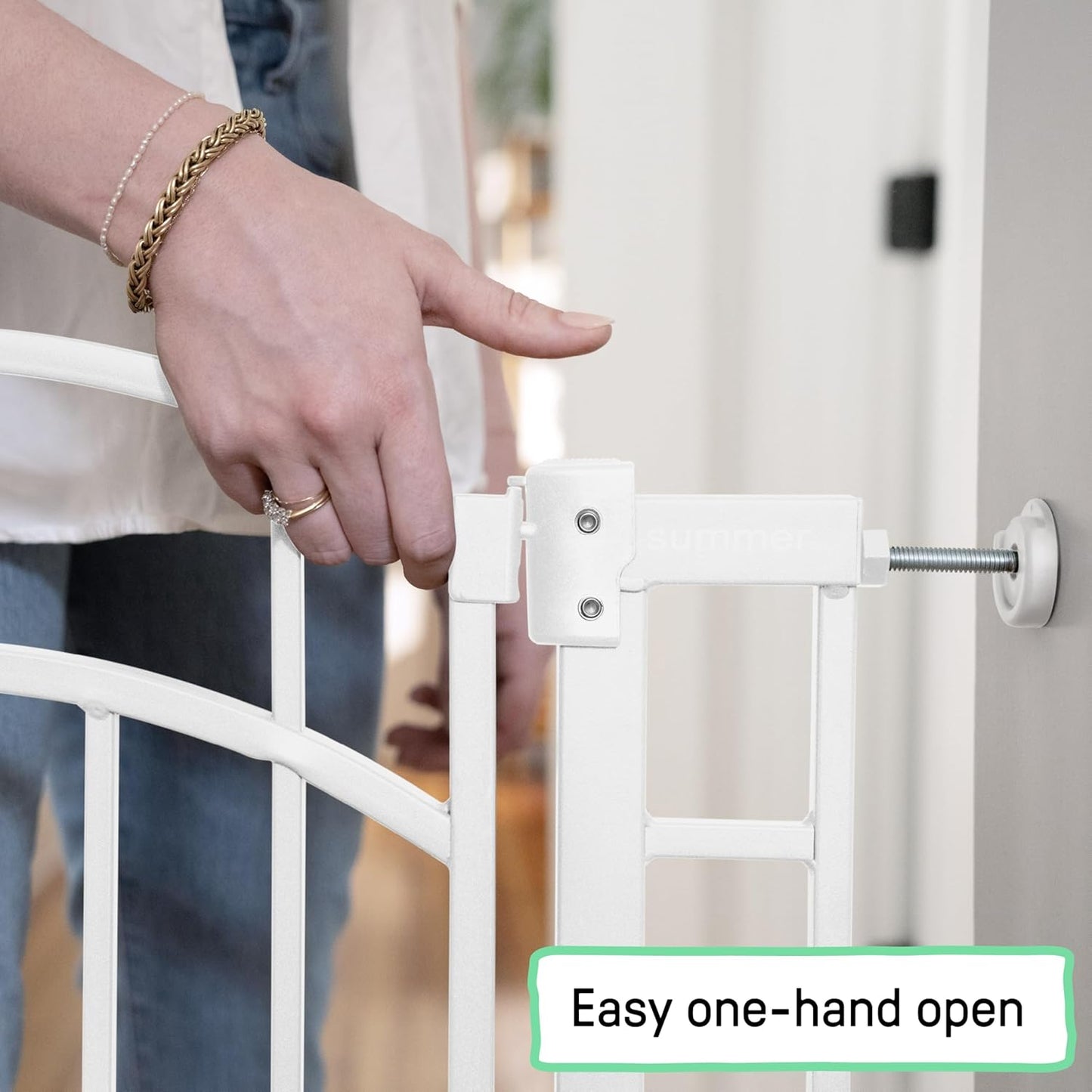 Decorative Extra Tall Baby Gate & Dog Gate, 28.5"-48" Wide, 36" Tall, Hardware or Pressure Mounted, Install on Top or Bottom of Stairs, Banister, or Doorway - White