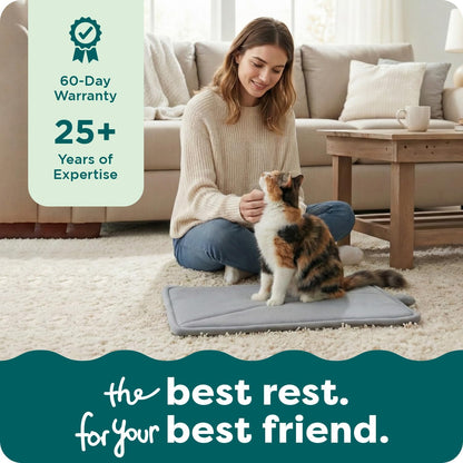 ThermaNAP Self Warming Cat Mat, Dog Bed for Crates with Self-Warming Technology for Cozy Rest, Fully Machine Washable, Small, Plush Faux Fur, Gray