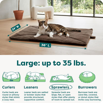 ThermaNAP Self Warming Cat Mat, Dog Bed for Crates with Self-Warming Technology for Cozy Rest, Fully Machine Washable, Small, Plush Faux Fur, Gray